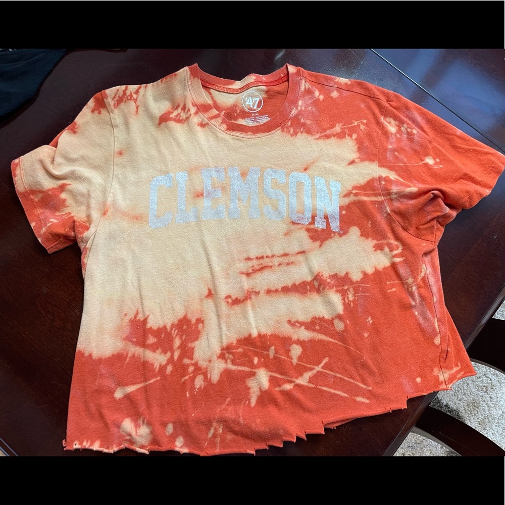 Cropped Clemson Tie Die Shirt